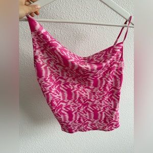 One shoulder satin top